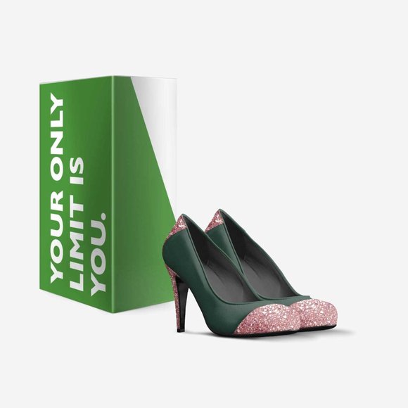 Green and Glitter Pink